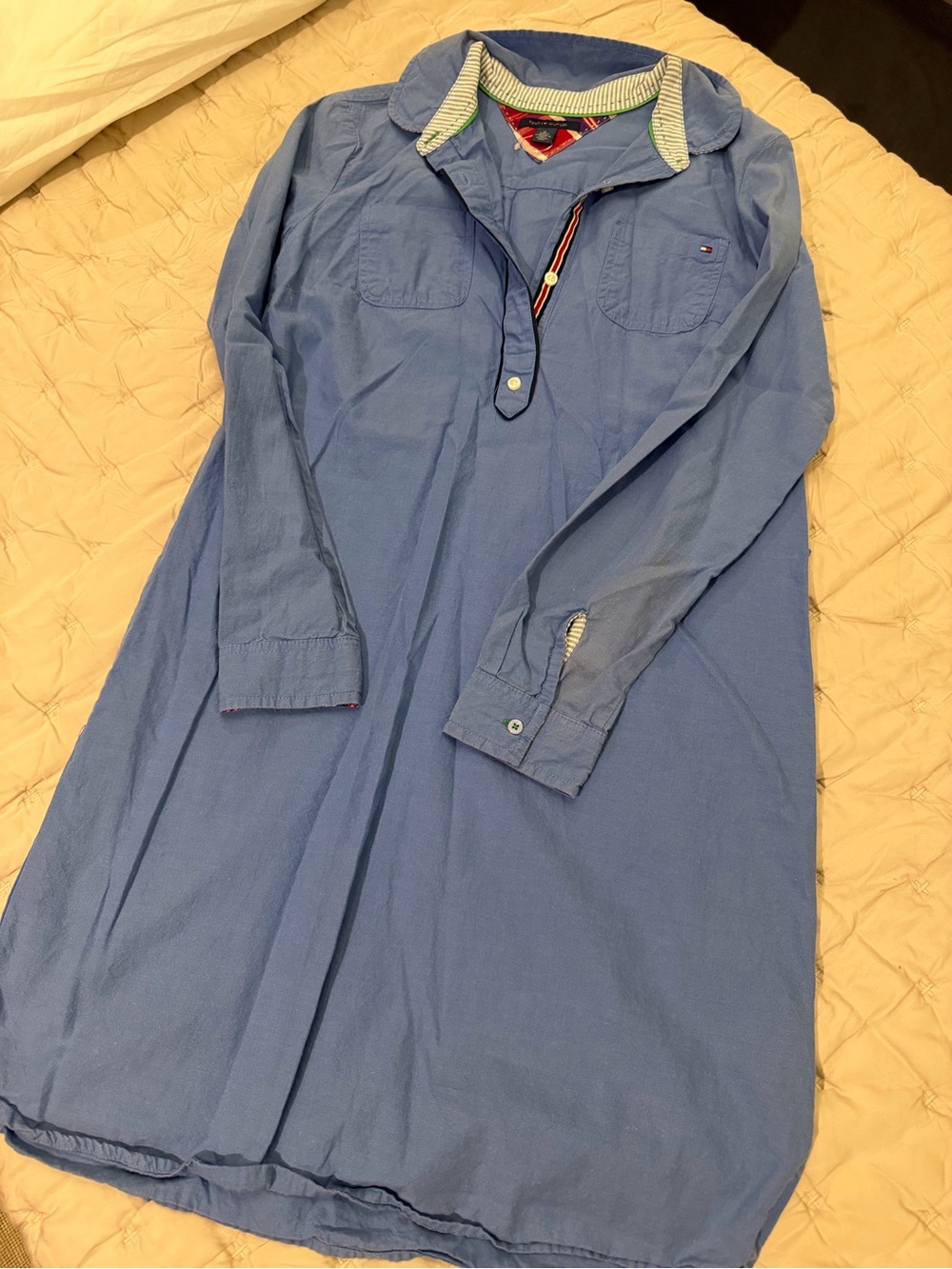 Tommy Hilfiger Blue Long-Sleeve Cotton dress